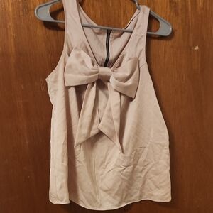 Pink Sleeveless Top with Bow Detail